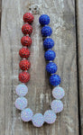 Red, White, & Blue Sparkle Neclace