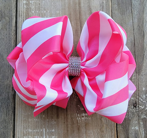 Pink Striped Bow
