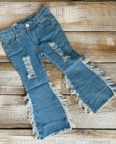 Frayed Flared Jeans