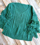 Emerald Fringe Sweater