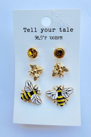Honey Bee Earring Set