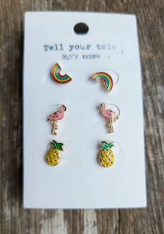 Pineapple & Flamingo Earings