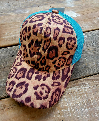 Turquoise, Leopard Mom & Me Hat