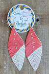 Coral Feather Earrings
