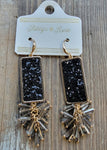 Dangly Black Sparkly Earrings